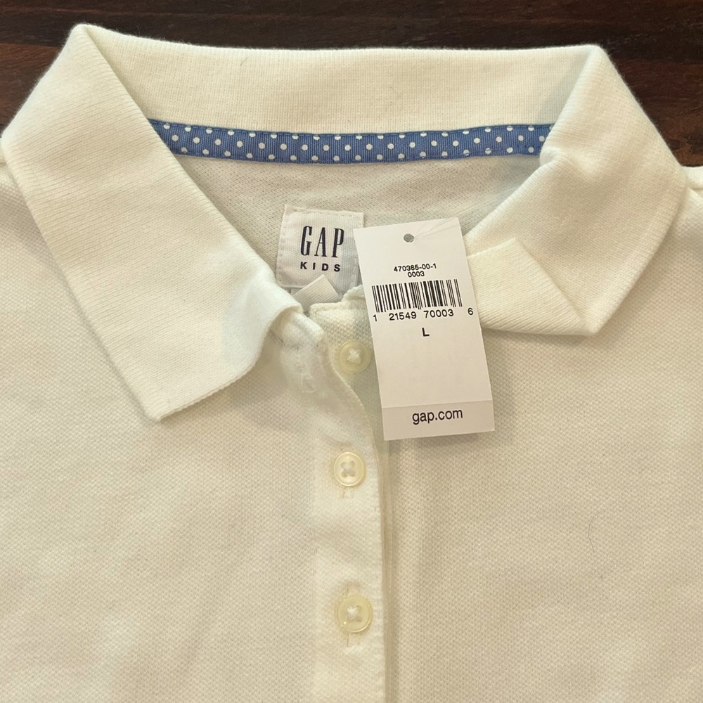 Gap brand new girls polo white size large still with tags!